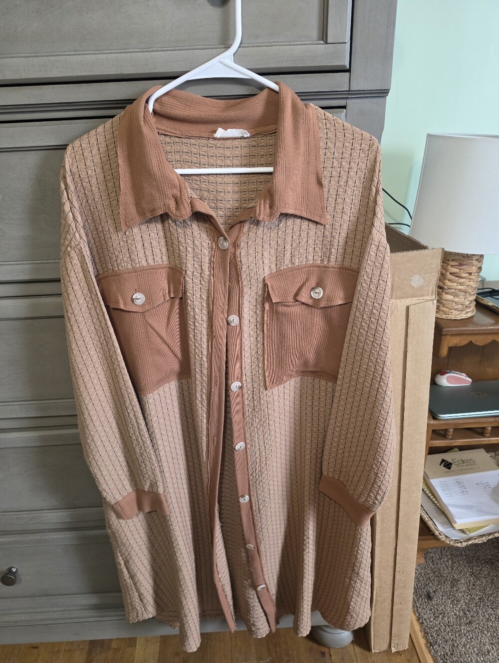 BUCKETLIST Rust Button-Up Textured Jacket